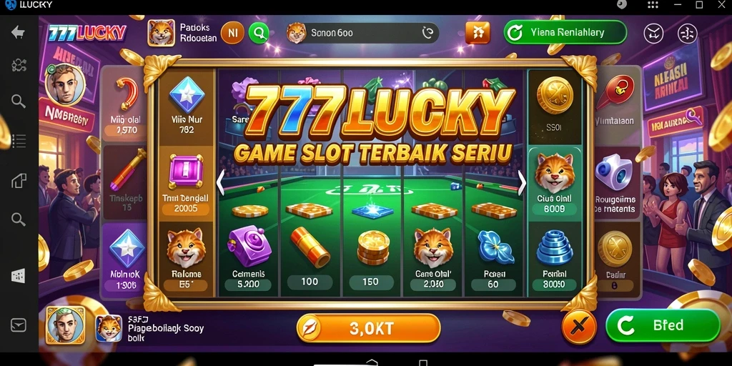 Screenshot gameplay Slot 777LUCKY menampilkan suasana seru saat bermain.