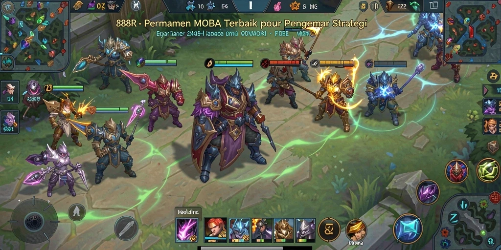 Screenshot menampilkan aksi seru dalam gameplay MOBA 888R.