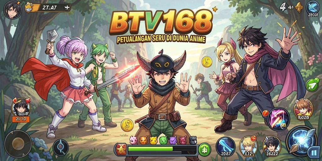 Tampilan gameplay BTV168 yang memukau dengan karakter anime beraksi.