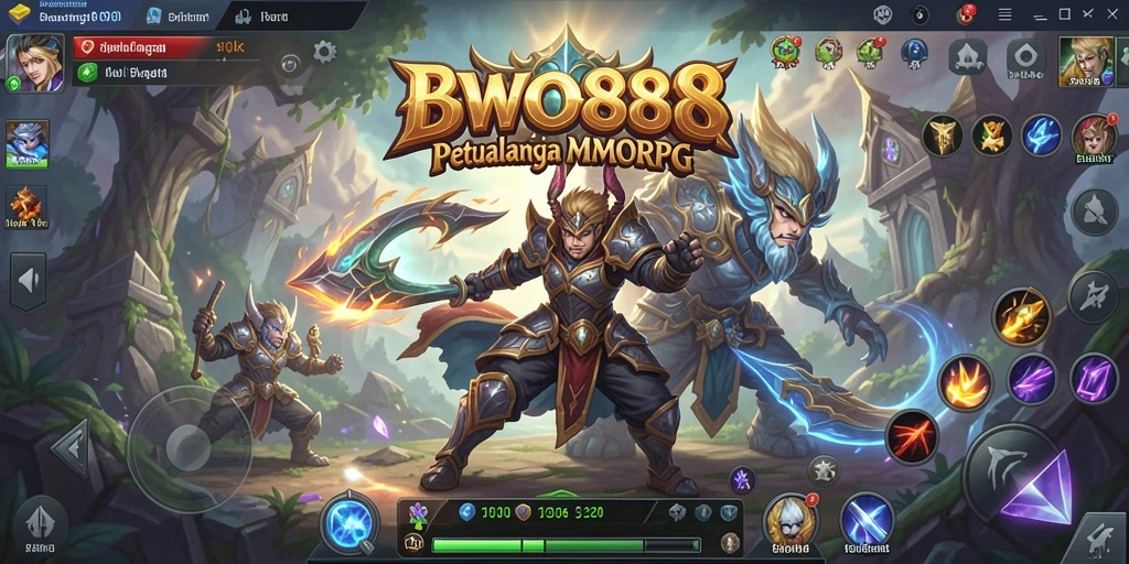 Screenshot utama BWO888 menampilkan aksi mendebarkan dalam pertempuran MMORPG.