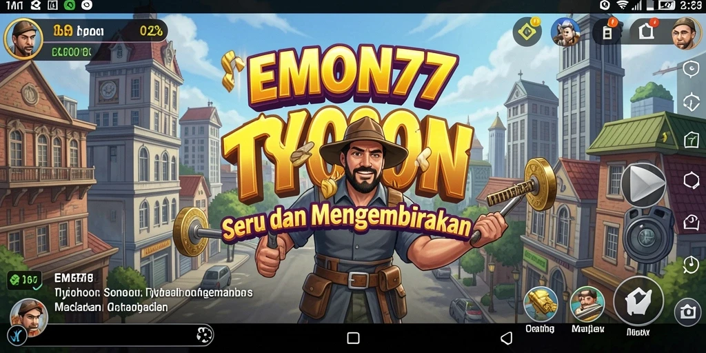 Screenshot EMON77 yang menampilkan gameplay Tycoon yang menarik dan interaktif.