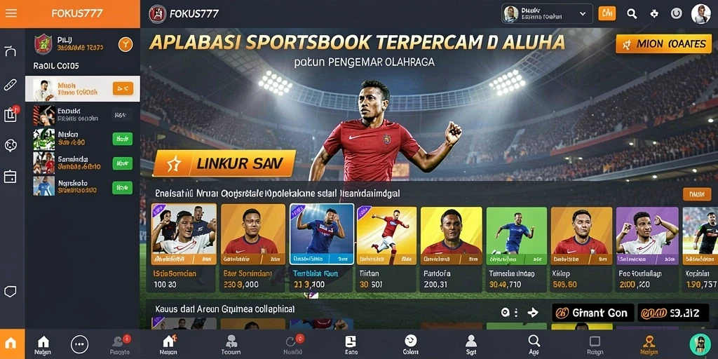 Tampilan antarmuka FOKUS777 dengan fitur taruhan olahraga yang lengkap.