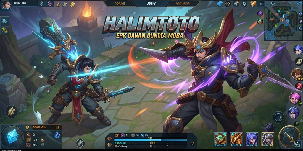 Gambaran gameplay mengesankan di HALIMTOTO dengan aksi MOBA intens.
