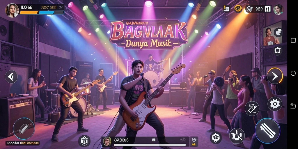 Screenshot IDX66 menampilkan pemain menikmati gameplay musik yang seru.