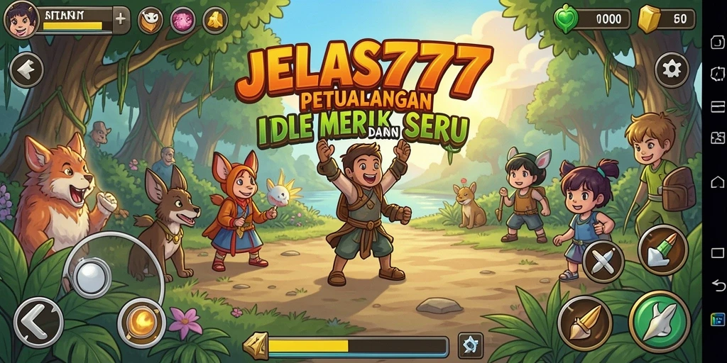 Tampilan gameplay menarik dari JELAS777 dengan berbagai karakter Idle.
