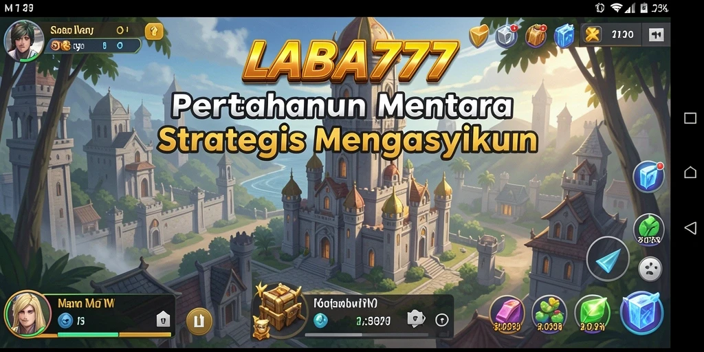 Tampilan gameplay LABA777 dengan strategi pertahanan menara yang menarik.