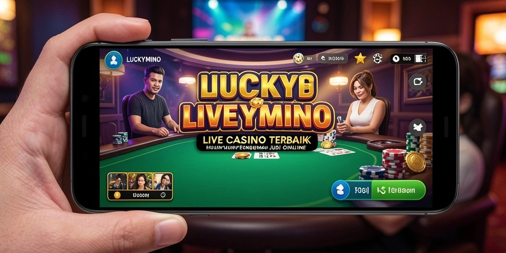 Gameplay seru di LUCKYMINO dengan dealer langsung dan interaksi pemain.