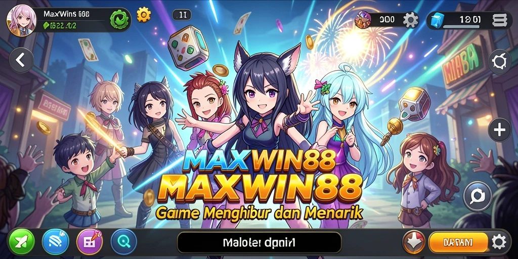 Tangkapan layar gameplay MAXWIN88 menunjukkan aksi karakter Anime yang seru.