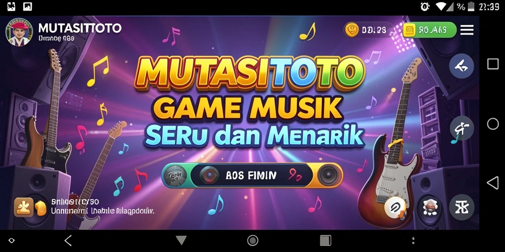 Screenshot utama menunjukkan gameplay seru dari MUTASITOTO dalam permainan musik.