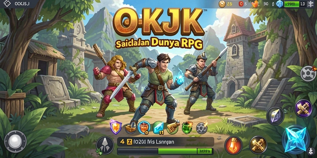 Tangkapan layar menampilkan aksi seru dalam game RPG OKJK.