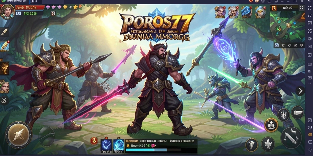Tampilan gameplay POROS77 yang epik dan penuh aksi.