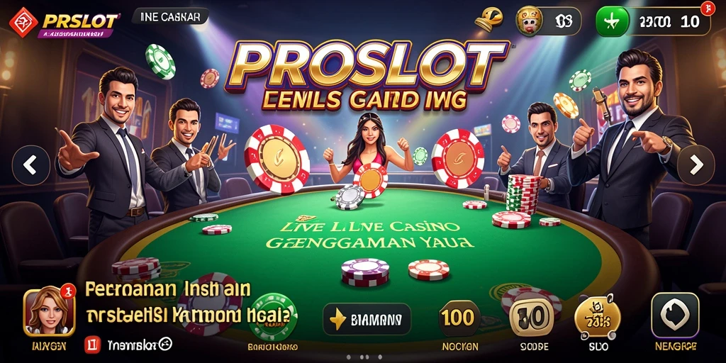 Tampilan gameplay mendebarkan dari <strong>PROSLOT</strong> di Live Casino.