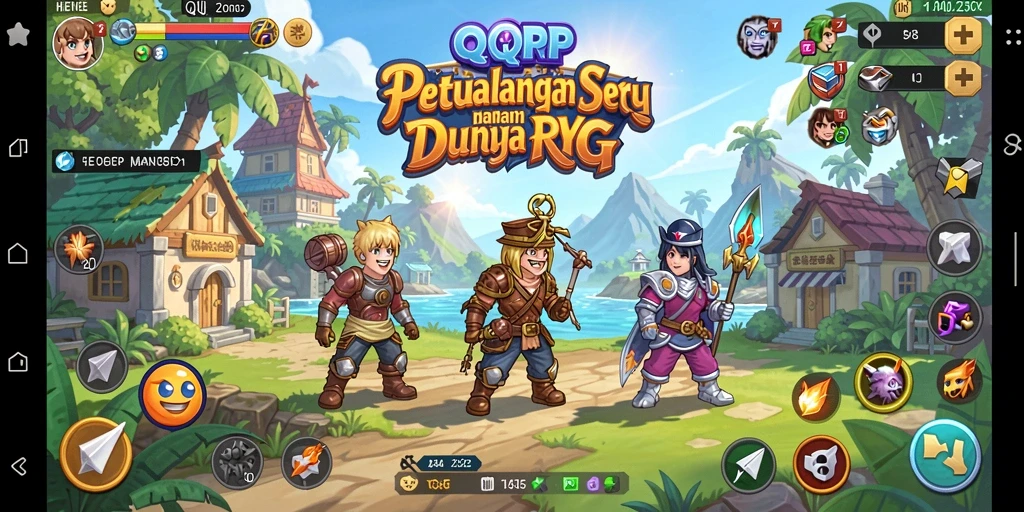 Tampilan screenshot gameplay QQRP yang menampilkan pertarungan epik.