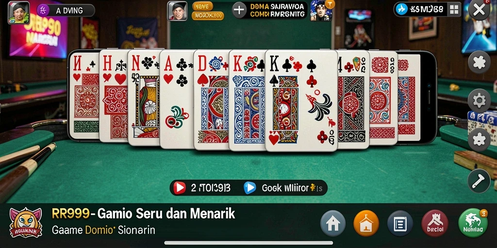 Tampilan utama gameplay RR999 menampilkan keseruan bermain Domino.