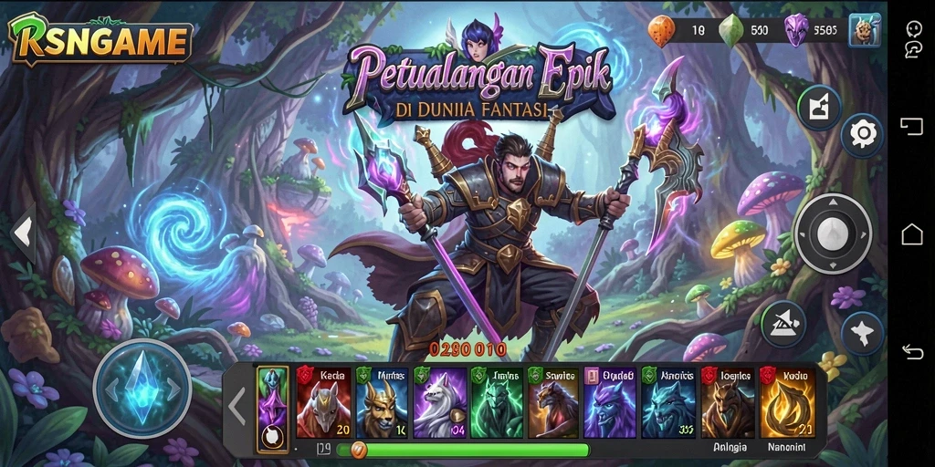 Tampilan pertarungan epik dalam RSNGAME dengan strategi mendalam.