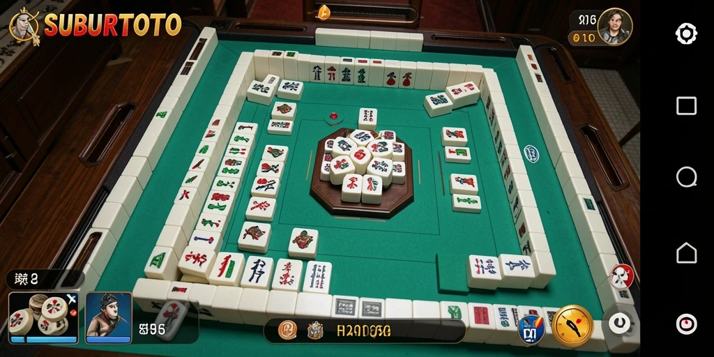 Screenshot gameplay SUBURTOTO dengan desain ubin Mahjong yang menarik.