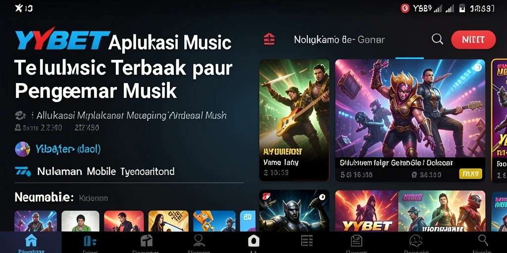 Tampilan gameplay YYBET yang menampilkan berbagai pilihan lagu.